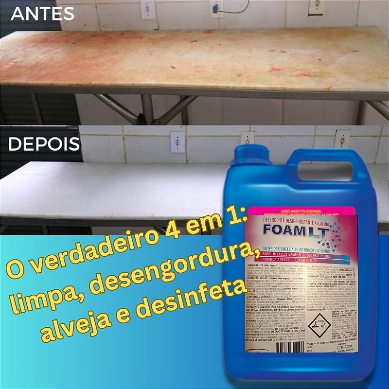 Detergente Alcalino Clorado Foam Lt 5L