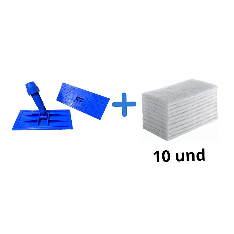 Kit Suporte LT Limpa Tudo Azul + 10 fibras Lt macia branca