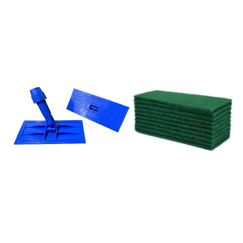Kit Suporte LT Limpa Tudo Azul + 10 fibras Lt Uso Geral 23x10 cm