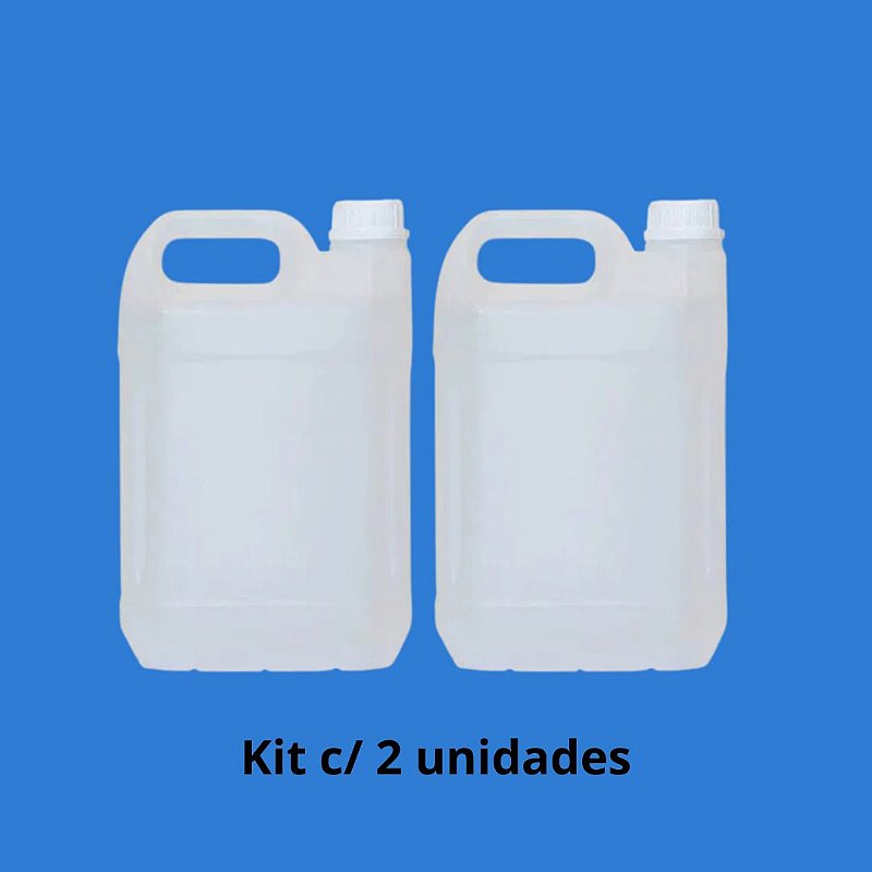 Kit 2 Bombonas Plásticas 5L PEAD c/ Tampa Lacre e Batoque