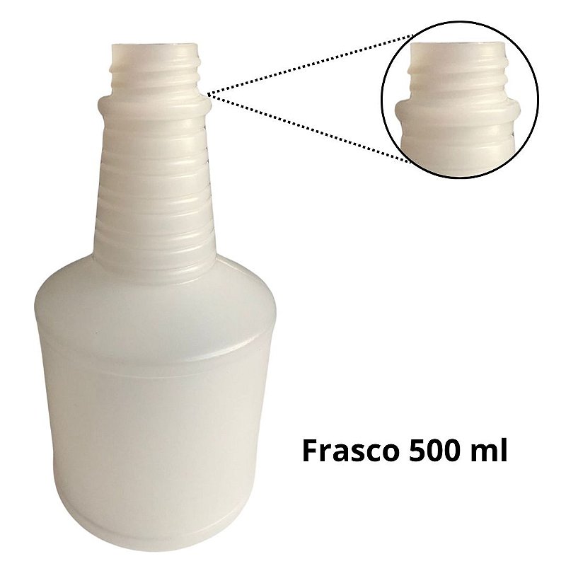 Kit com 10 Frascos p/ Pulverizador PEAD 500 ml Sem Gatilho