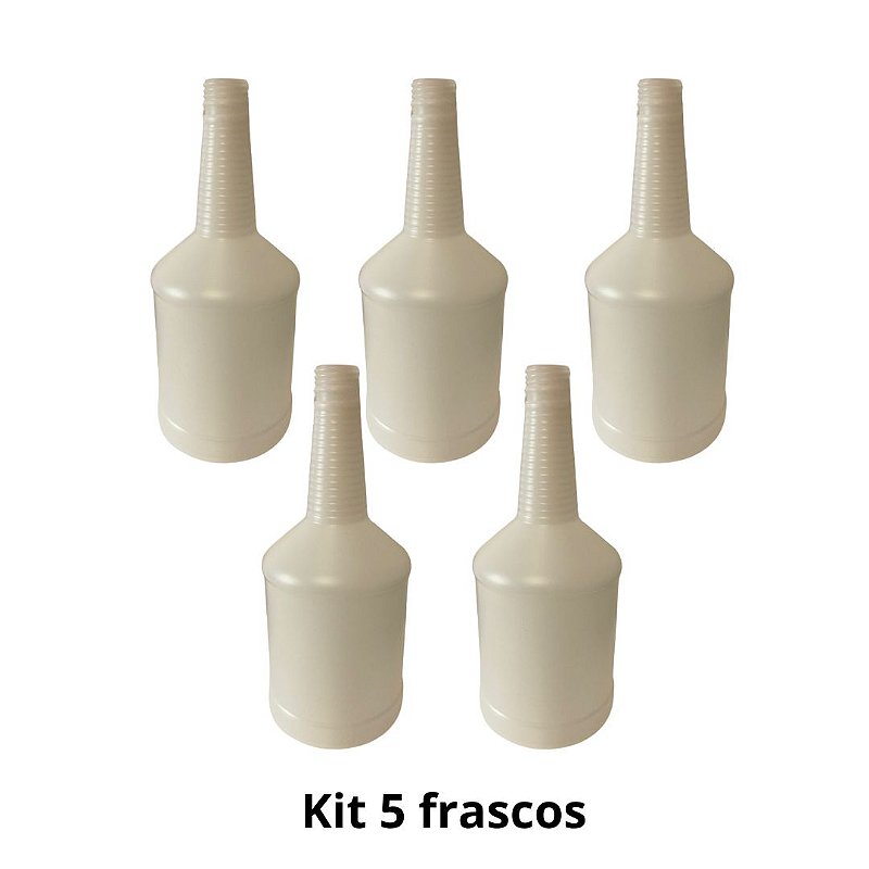 Kit 5 Frascos p/ Pulverizador PEAD 1 Litro Sem Gatilho