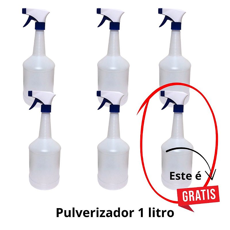 Kit 6 Pulverizadores 1L PEAD com Gatilho Spray