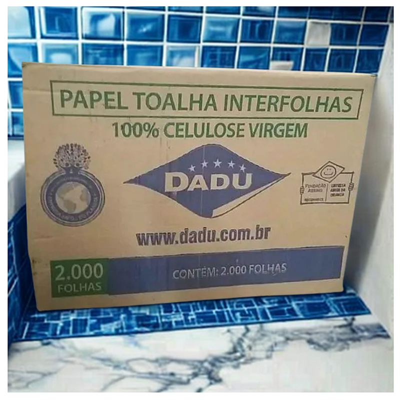 Papel Toalha Interfolha 2 Dobras Com 2000 Folhas Dadu Light