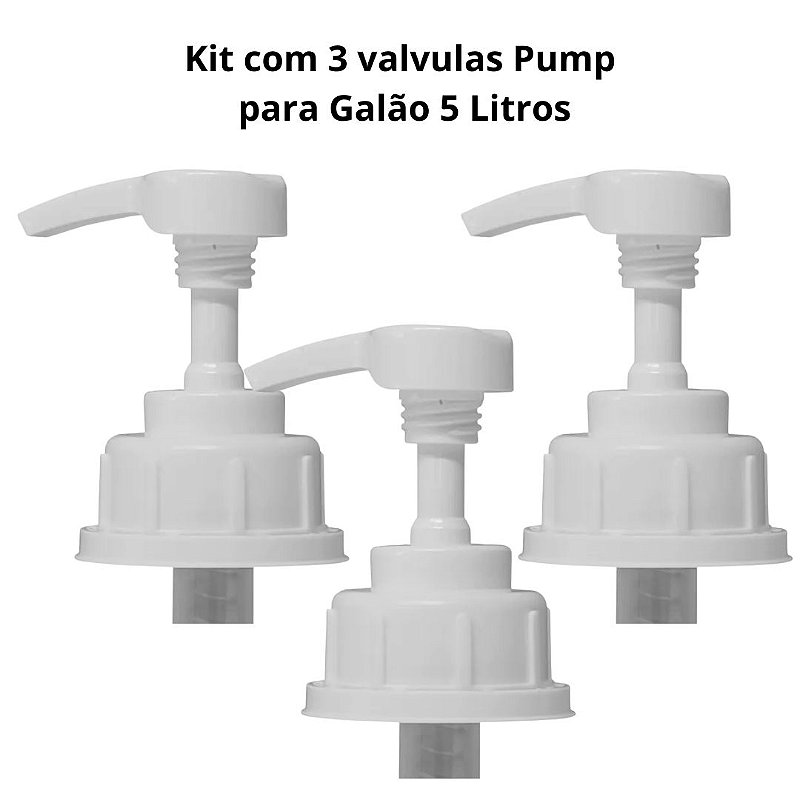 Kit 3 Válvula Pump para Galão 5 Litros