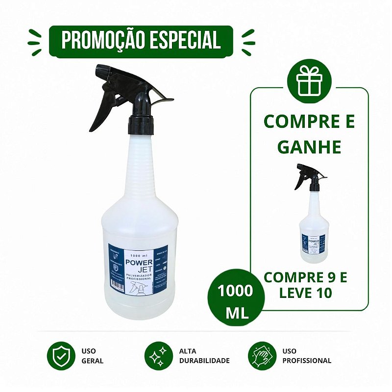 Kit 10 Pulverizadores Power Jet 1L PEAD