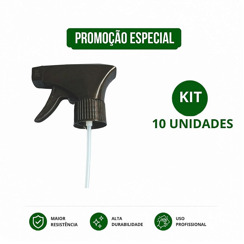 KIT 10 VÁLVULA GATILHO PRETO SPRAY 28/410
