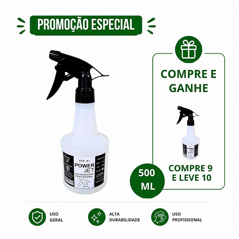 Kit 10 Pulverizadores Power Jet 500ml