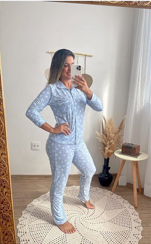 PIJAMA AMERICANO MANGA LONGA E CALÇA