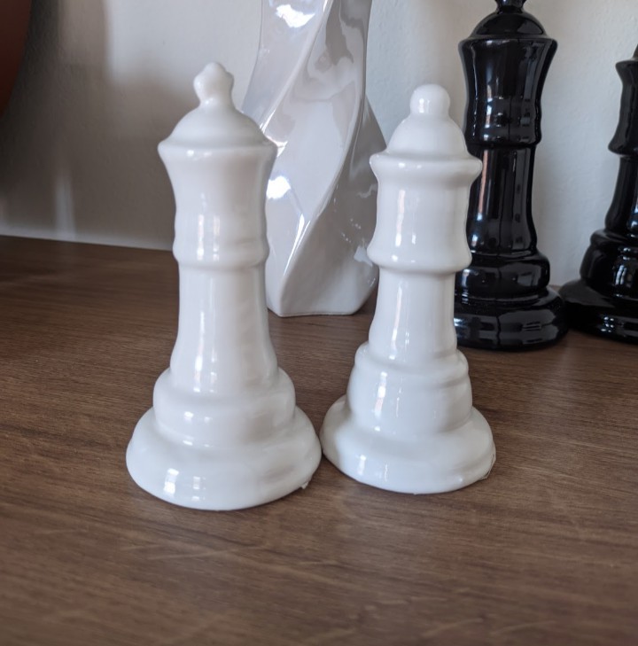 Peao do xadrez decor ceramica branco monte real - Objetos de