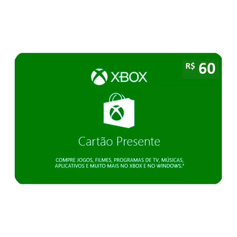 hoofdstad Ultieme uitzetten Gift Card Microsoft Xbox 60 reais - Envio Imediato - Gift Card Online