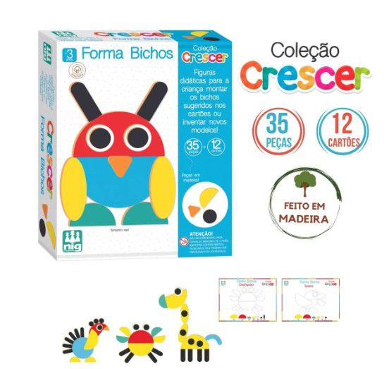 Kit Jogos Educativo Sorvete das Rimas E Forma Bichos Madeira - Nig  Brinquedos