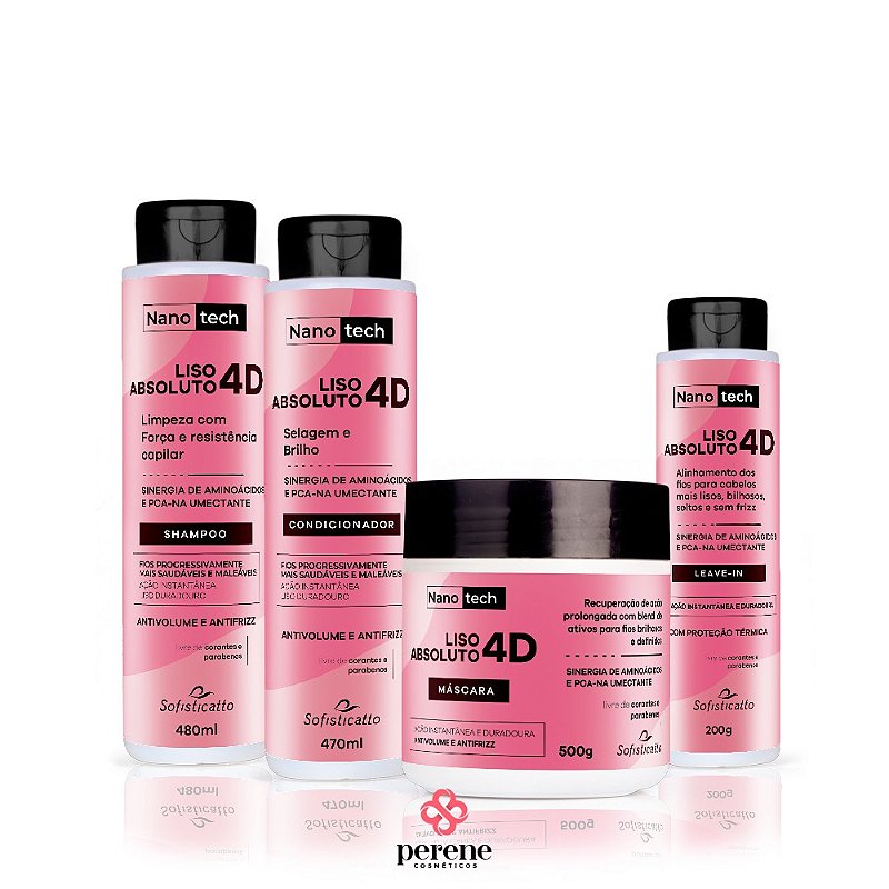 Kit Liso Absoluto 4D Sofisticatto Perene Cosméticos 