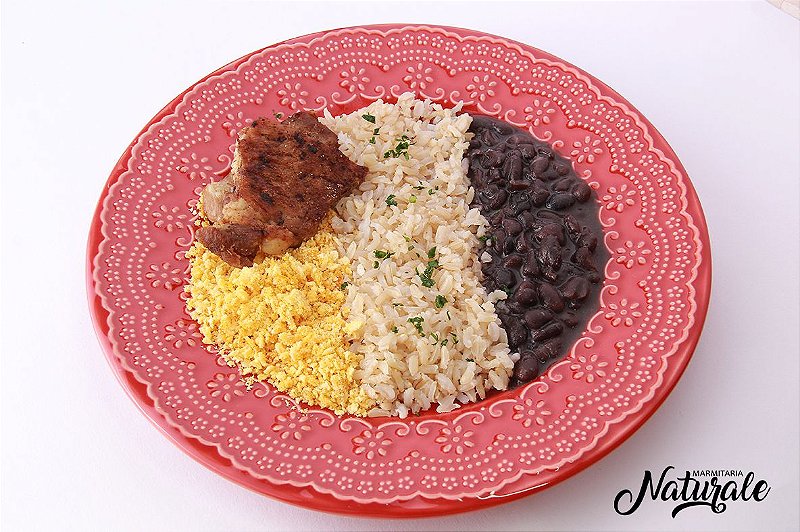 AC149 - Feijão preto com lombinho e linguiça calabresa + arroz integral + couve-manteiga refogada