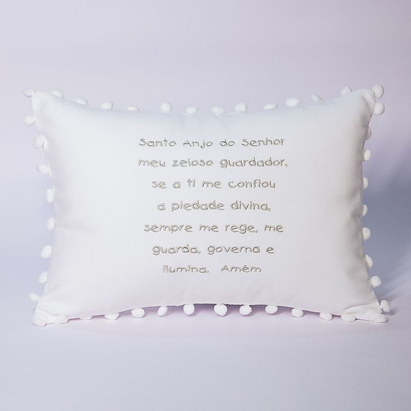 Almofada Oração do Santo Anjo - Branca