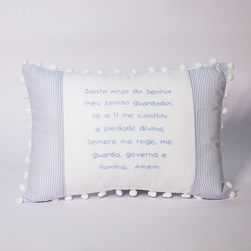 Almofada Oração Santo Anjo Azul