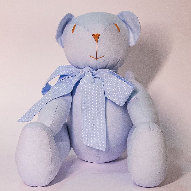 Urso de pano para quarto de bebê Azul poá G