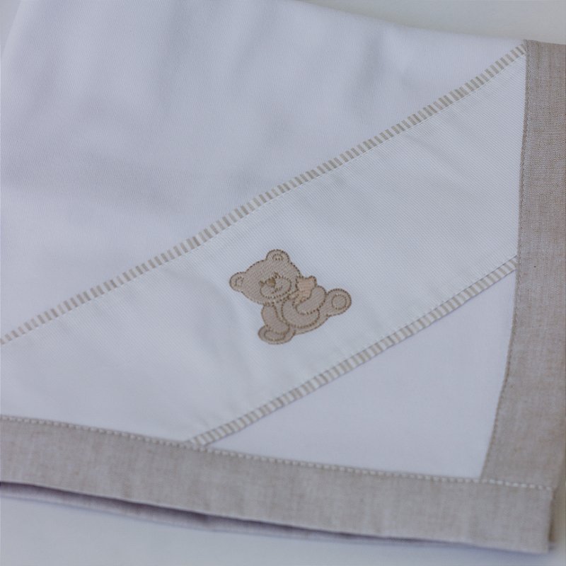 Manta em suedine para bebê - Urso bege
