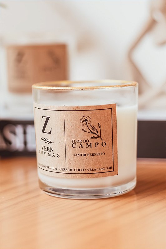 Vela Flor do Campo 180g - 24h - Zeen Aromas | Velas e