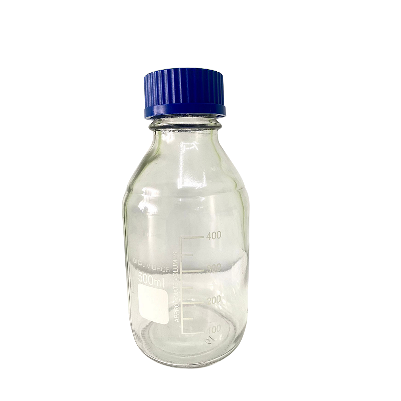 FRASCO REAGENTE, BORO 3.3, 500ML GRAD, TAMPA ROSCA AZUL