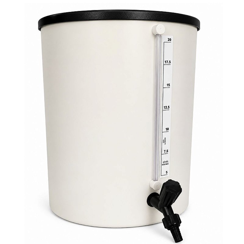 Barrilete Em PVC 20 Litros Com Torneira Para Agua Destilada