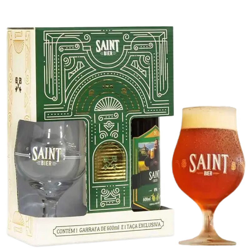 Kit Saint Bier - 1 Cerveja IPA 600ml + 1 Taça Exclusiva - Comercial Del Rey  - Cervejas Artesanais