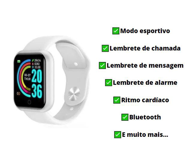 relogio y68 branco