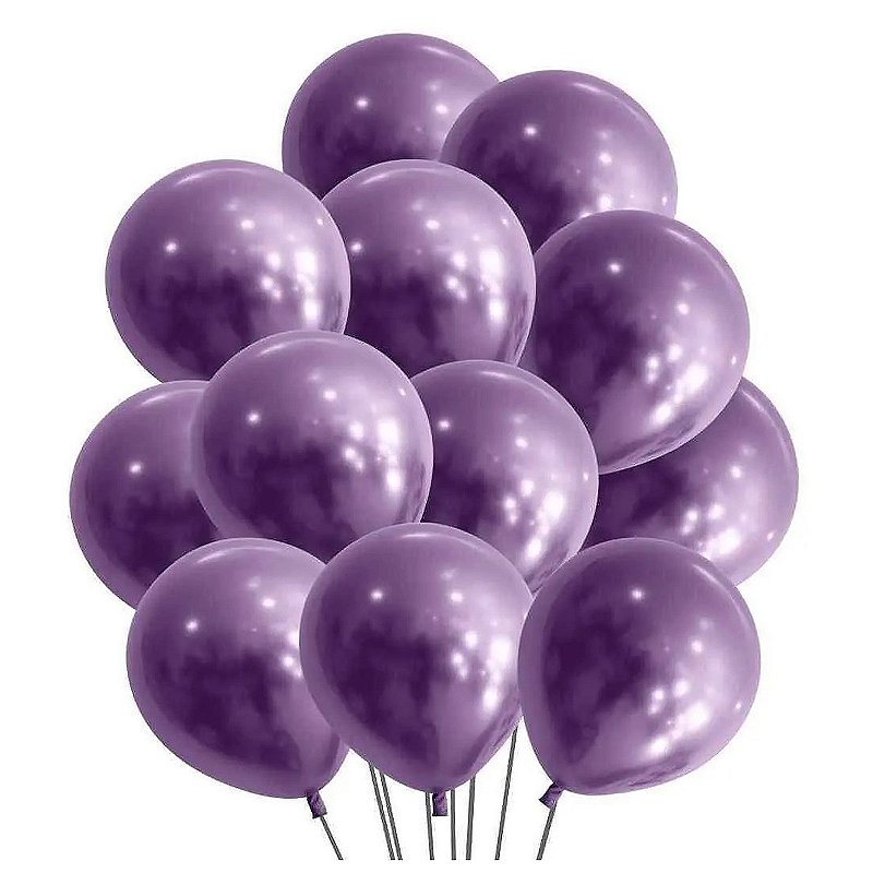 Kit 100 Balão Bexiga Metalizado N°5 Roxo Diversas Cores Atacado -  SeletoStore