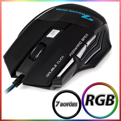 Mouse Gamer Rgb Para Jogo Fortrek Crusader 7200dpi 125hz - LOJA