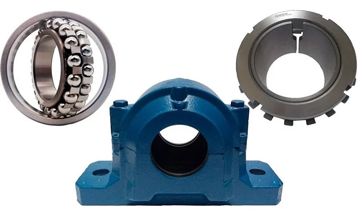 KIT 4 - Mancal SN 509 + rolamento 2209 k + bucha he 309 - 1 1/2 pol