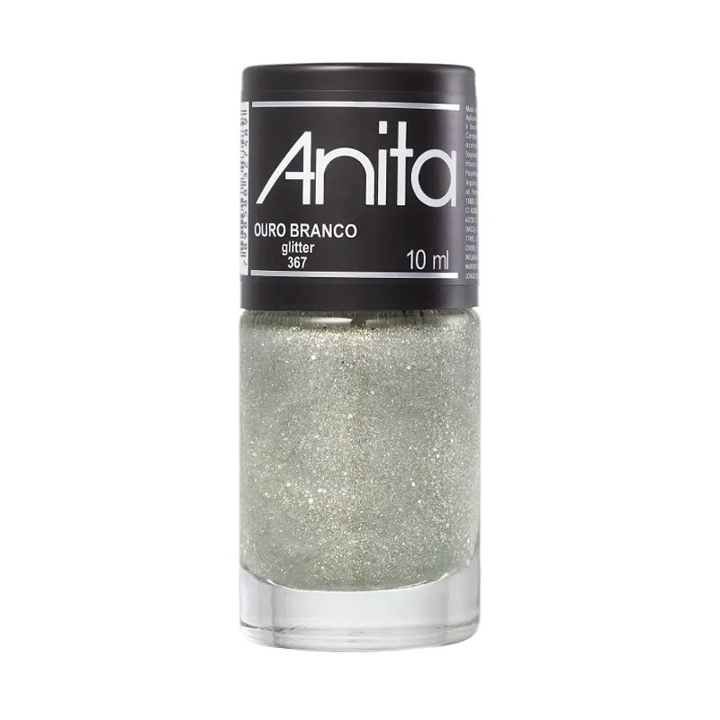 Esmalte Glitter Cor Ouro Branco 10ml Anita