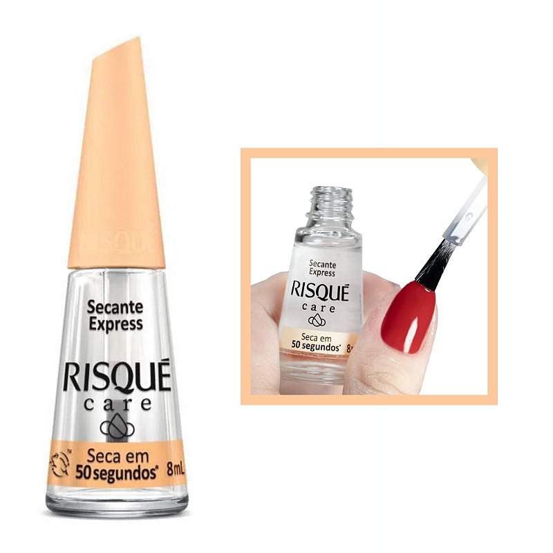 Esmalte Risque Care Secante Express Seca em 50 Segundos 8ml Risque