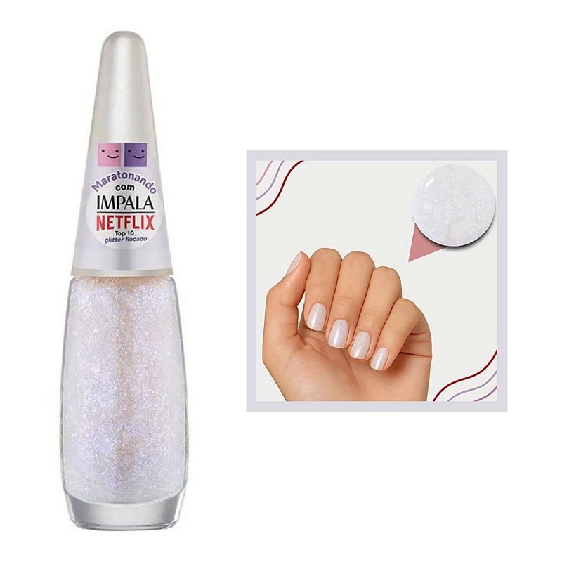 Esmalte Coleção Maratonando Impala com Netflix Glitter Cor Top 10 7,5ml Impala