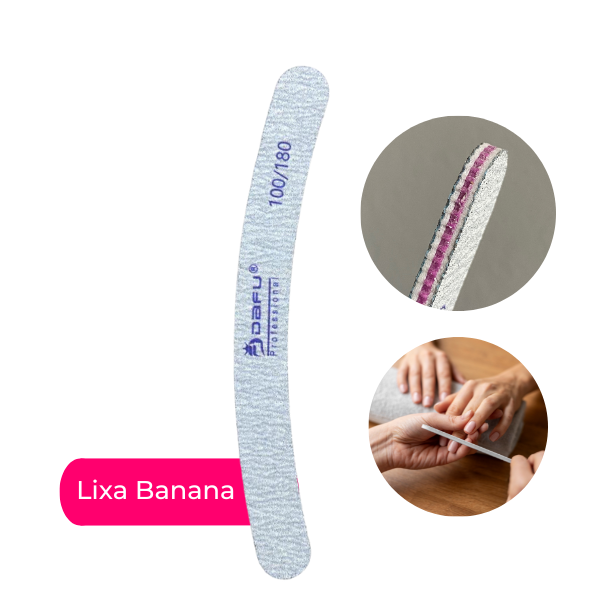 Lixa Banana para Unhas 100/180 Dafu Professional