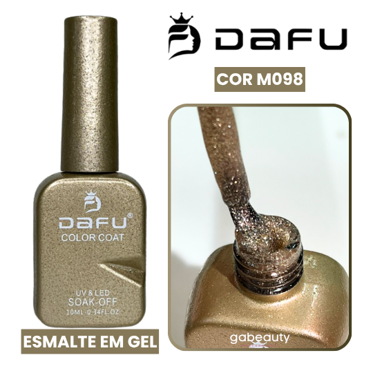 Esmalte em Gel UV & LED M098 Dourado 10ml Dafu