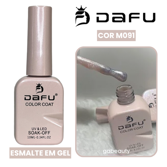 Esmalte em Gel UV & LED M091 Rosa Claro Cintilante 10ml Dafu
