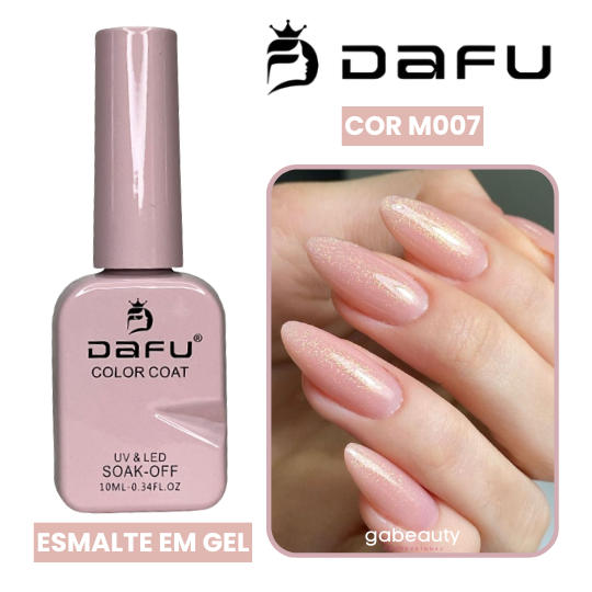 Esmalte em Gel UV & LED M007 Glitter Rosa Claro 10ml Dafu
