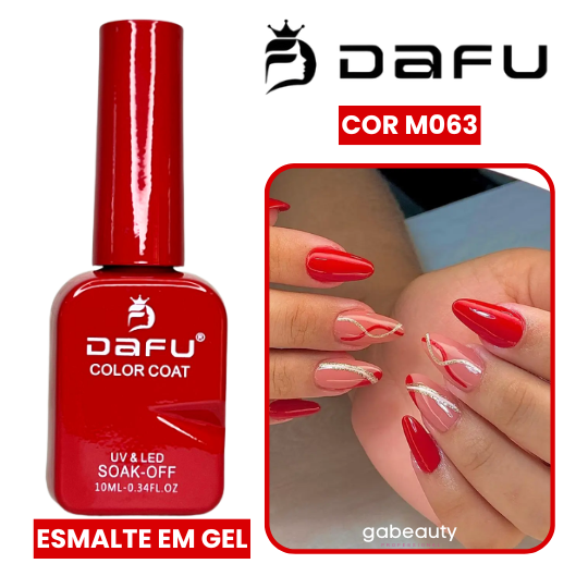 Esmalte em Gel UV & LED M063 Vermelho 10ml Dafu