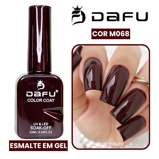 Esmalte em Gel UV & LED M068 Vinho Escuro Rebu 10ml Dafu