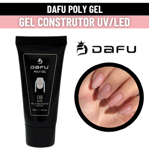 Polygel Construtor de Unhas UV/LED Gel 08 Nude Glitter 30ml Dafu