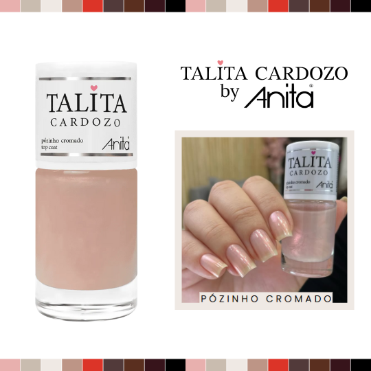Esmalte Coleção Talita Cardozo Top Coat Pozinho Cromado 10ml Anita