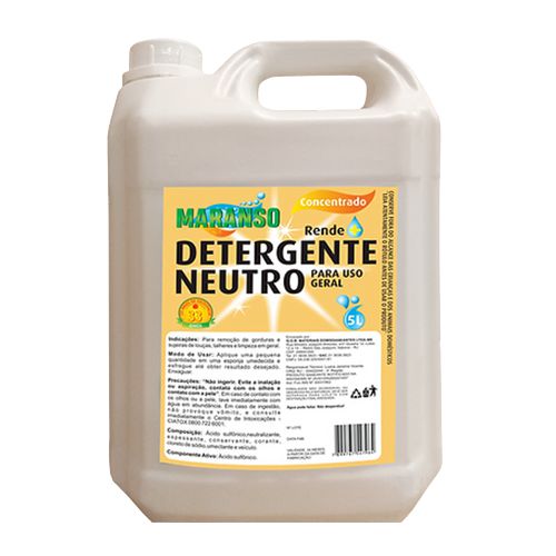 Detergente Neutro Concentrado 05 Litros - Nettoyage Comercio e  Representação Ltda
