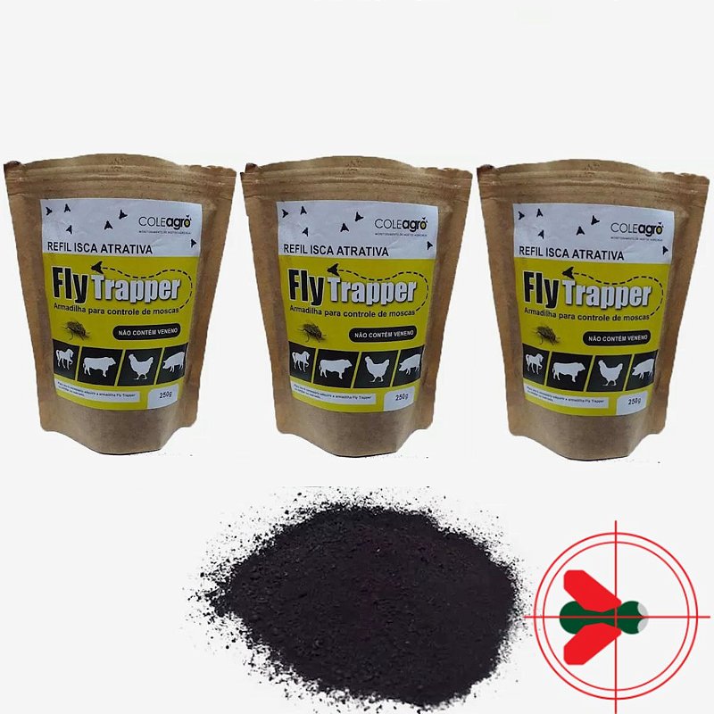 3 Refis Fly Trapper 250 Gramas - Pestshop
