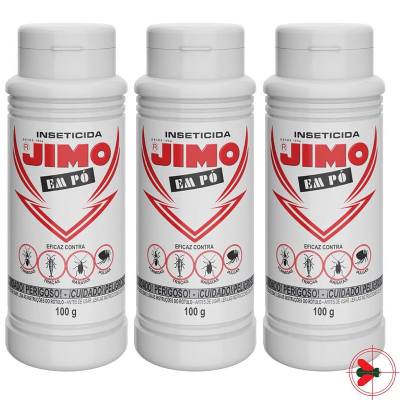 3 Jimo Inseticida Pó Anti Formigas Baratas Pulgas Traças 100g - Pestshop
