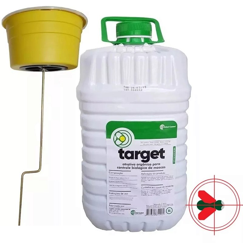 Target Insecticida 6 Armadilhas Para Mosca + 2 Refis Atrativos 5 Litros Target - Pestshop