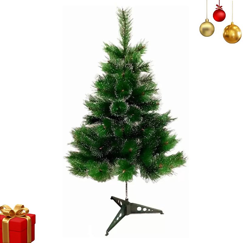 Árvore de Natal Pequena Verde com Base de Plástico 60cm - 60 Hastes - D&A -  CCS Decorações