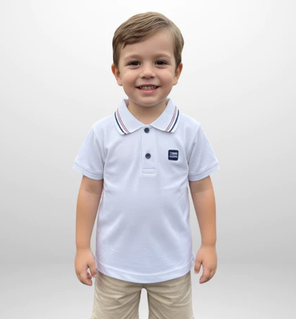 Camisa Gola polo Infantil 2 ao 14 anos - Branca