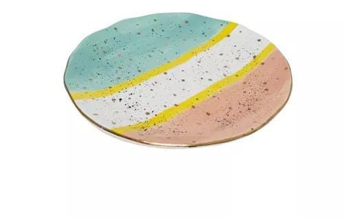 Prato Raso Cerâmica Colorido 23cm - Lar Doce Lar - Tudo para sua mesa posta  e decoração de sua casa