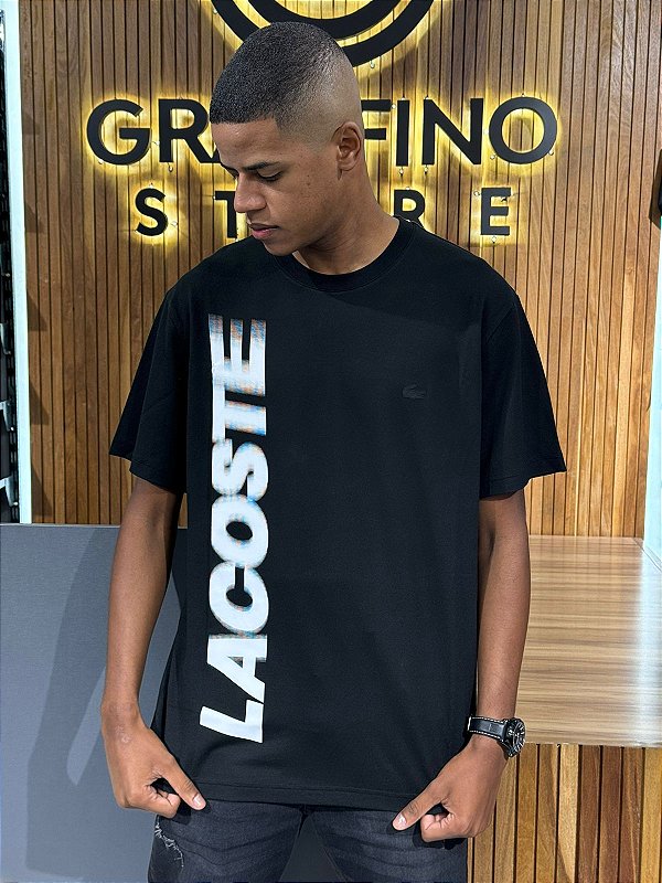 Camiseta Lacoste Preta TH6047 - Granfino Store | Seu estilo está aqui