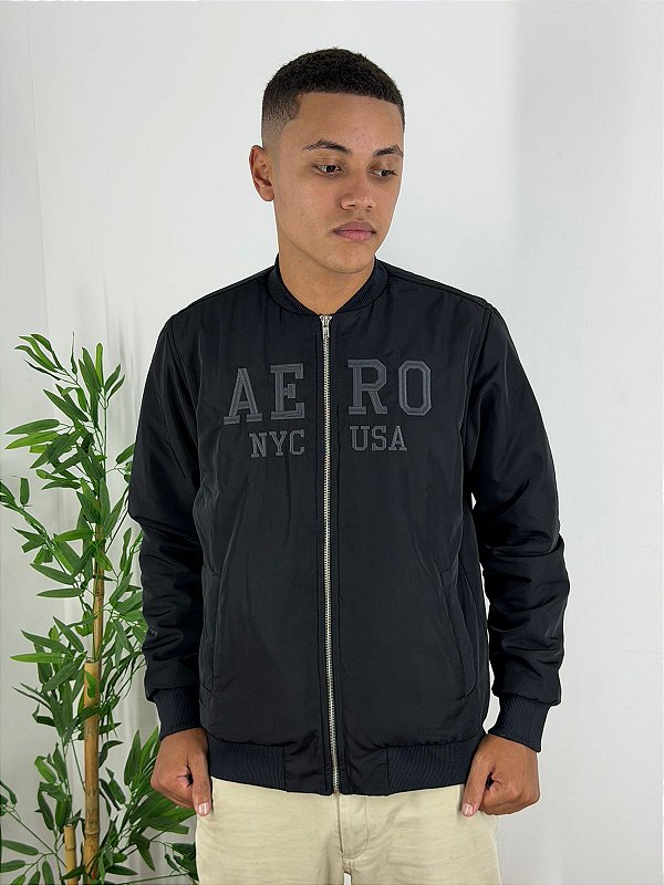Jaqueta Aeropostale Platinum Preta 87140916 - Granfino Store | Seu